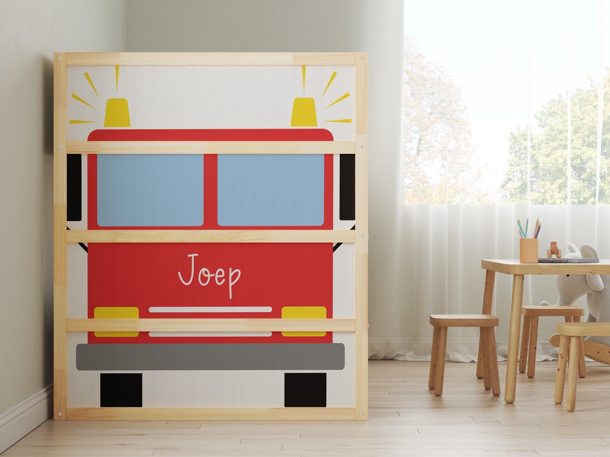 Sticker Ikea Kura Bed - Brandweer - Laag 4x kort 1x lang - Ikea Kura Stickers - Stickers voor je bed - Kids-ware Lifestyle