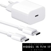 AB Goods Oplader Set - Adapter + Kabel 2M - 20W USB-C Snellader 2M Kabel - Snellader Voor USBC Smartphone's - Wit