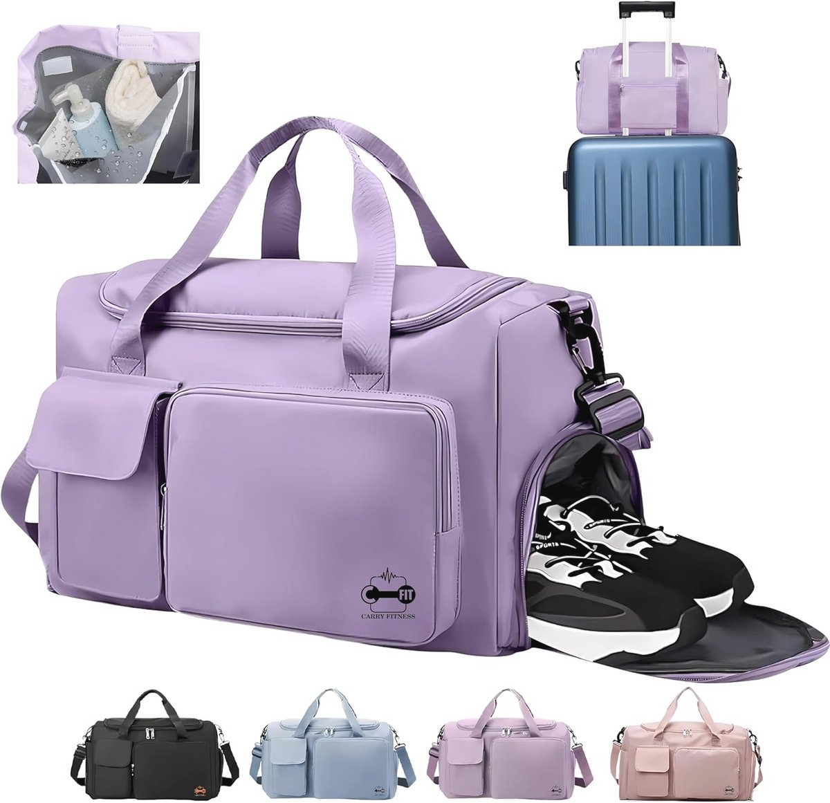 Sporttas voor Mannen en Vrouwen met Schoenenvak - Waterdichte Duffle Bag voor Reizen en Sport