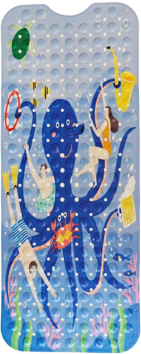 Antislip badmat voor kinderen met cartoon zeedieren - 100 x 40 cm