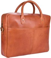 Beocca - Sacoche pour ordinateur portable 15" - Mason - Cuir tanné végétal - Cognac - Fermeture éclair YKK