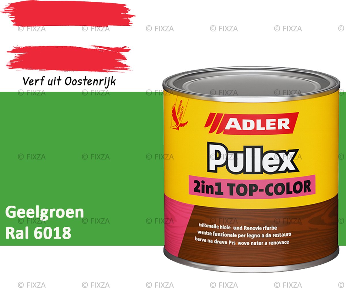 ADLER Pullex 2in1 Top-Color – Geelgroen – 0,75 Liter – Dekkende Houtverf Buiten – Zijdemat