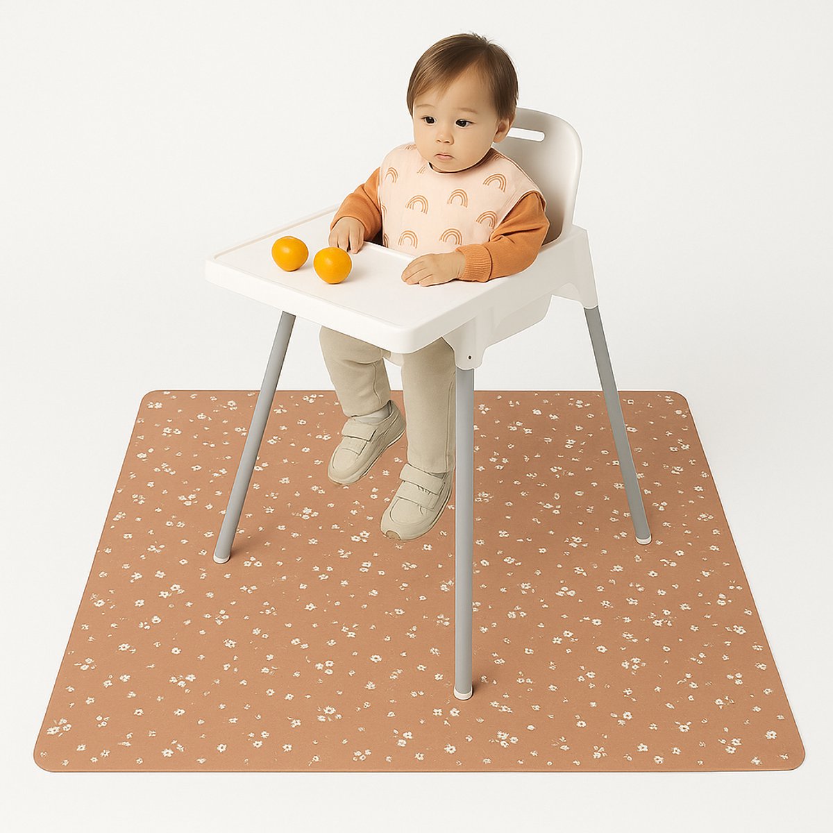 Knoeimat - Knoeimat Kinderstoel - Vloerbeschermer - 130 x 130 CM - 100% Polyester - Speelkleed Baby - Picknick Kleed - Waterbestendig - Wasmachine Geschikt - Tekenkleed - Spatmat - Speelmat - Duurzaam Kwaliteit