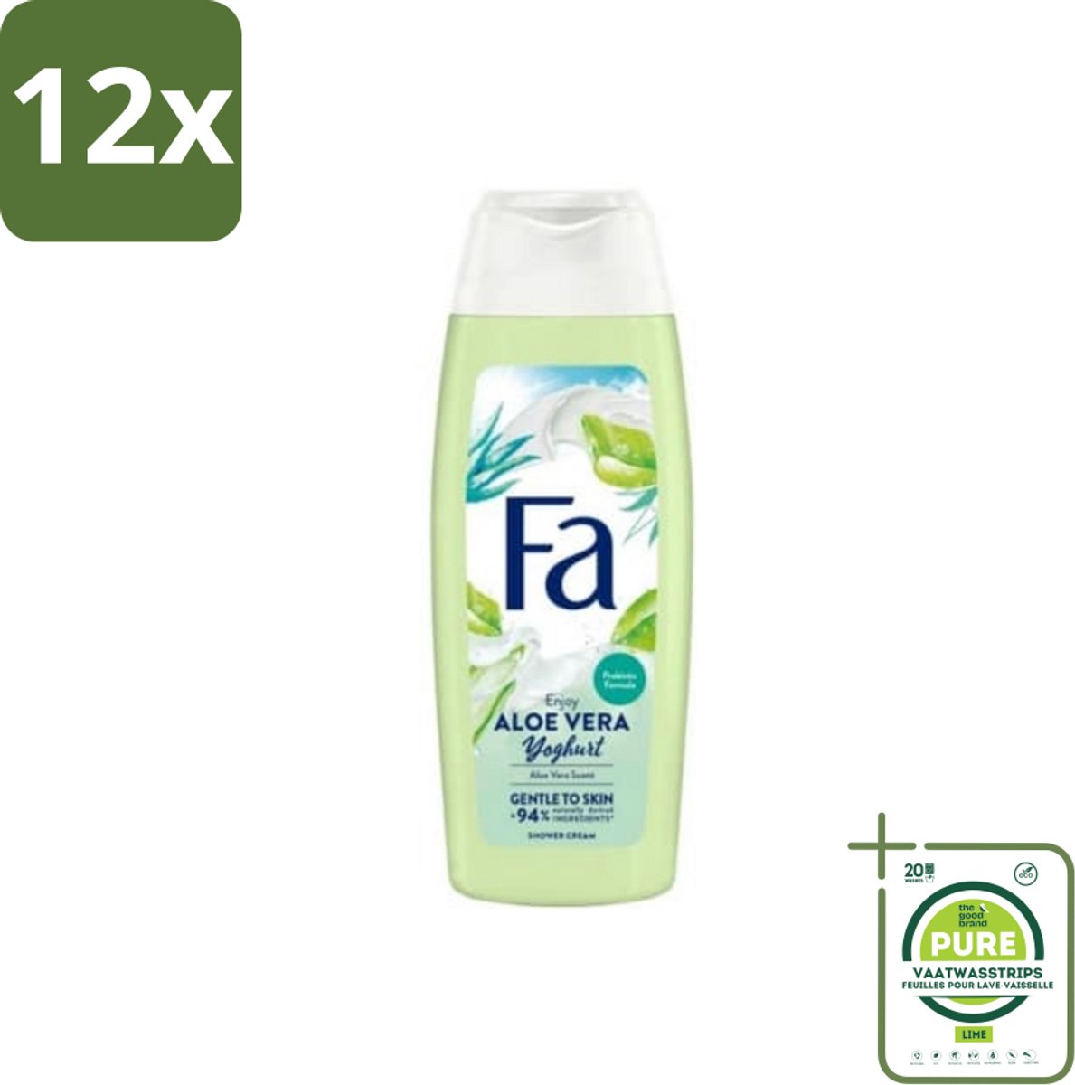Fa - Douchegel - Yoghurt & Aloe Vera - 250 ml - Voordeelverpakking - 12 stuks - Douchegel - Yoghurt