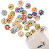 New Classic Toys - Jeu de mémoire en bois pour Enfants - Jeu de mémoire Éducatif avec Véhicules - Sac de rangement inclus