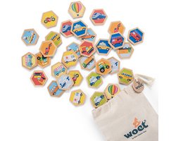 Woet Houten Memory Spel met Voertuigen - FSC - Vanaf 2 Jaar