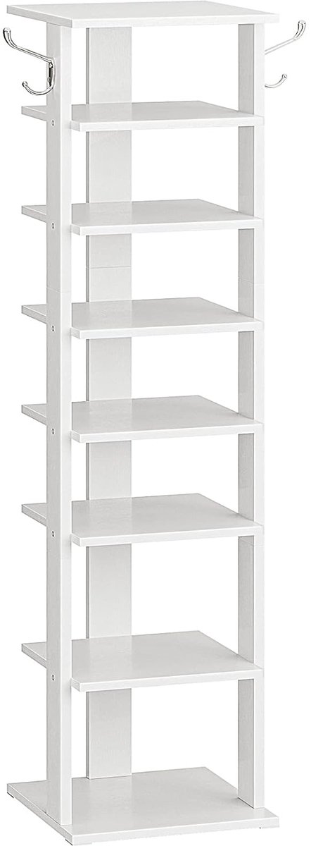 TRANKIELO® - Ruimtebesparend schoenenrek met 8 niveaus – Schoenenorganizer met haken voor entree en hal