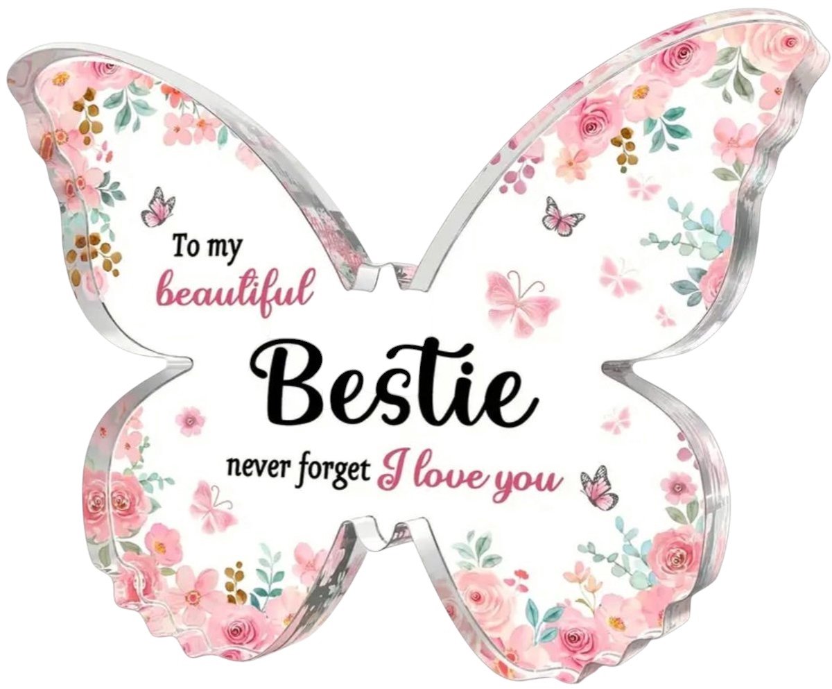 Nina’s Giftshop® Bestie Cadeau – Vlinder Beeld – Cadeau voor Beste Vriendin – Best Friend Cadeau – Vriendinnen Cadeau – Verjaardag – Kerstcadeau – Valentijn – Sinterklaas – Cadeau voor Haar
