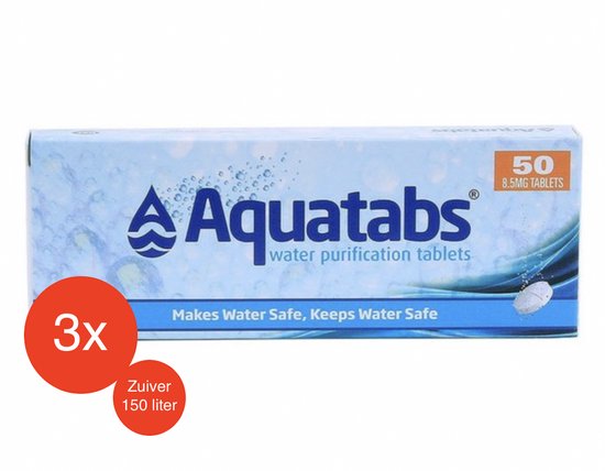 Aquatabs - Waterzuiveringstabletten - 3X50 stuks - 150 liter