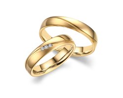 Jonline SET Trouwringen Titanium Gold Plated 14 Karaat|Vriendschapsringen|Relatie ringen |Set Ringen