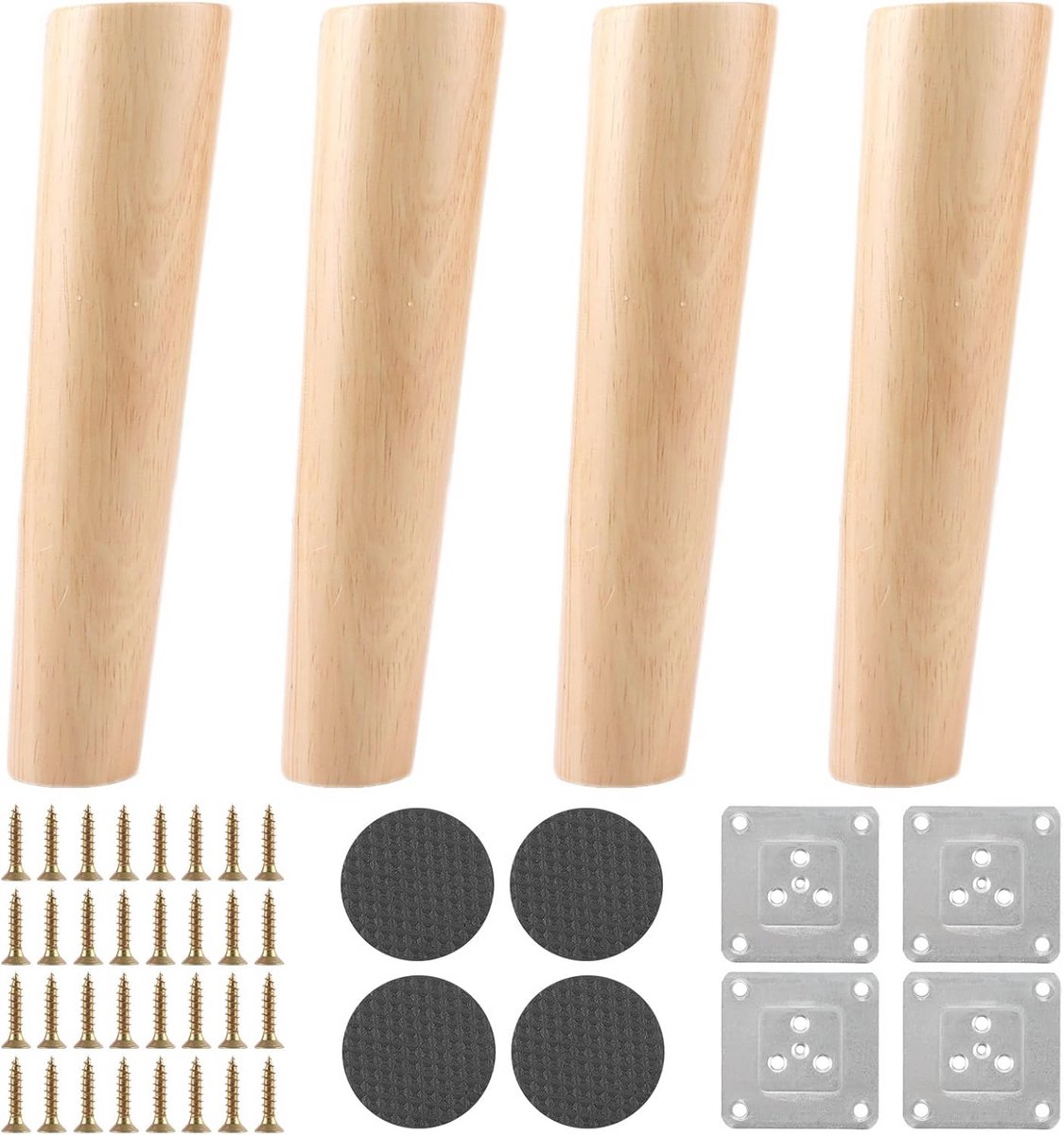 Houten Meubelpoten 30 cm - 4 Stuks Vervangende Poten voor Tafel, Bank en Meubels