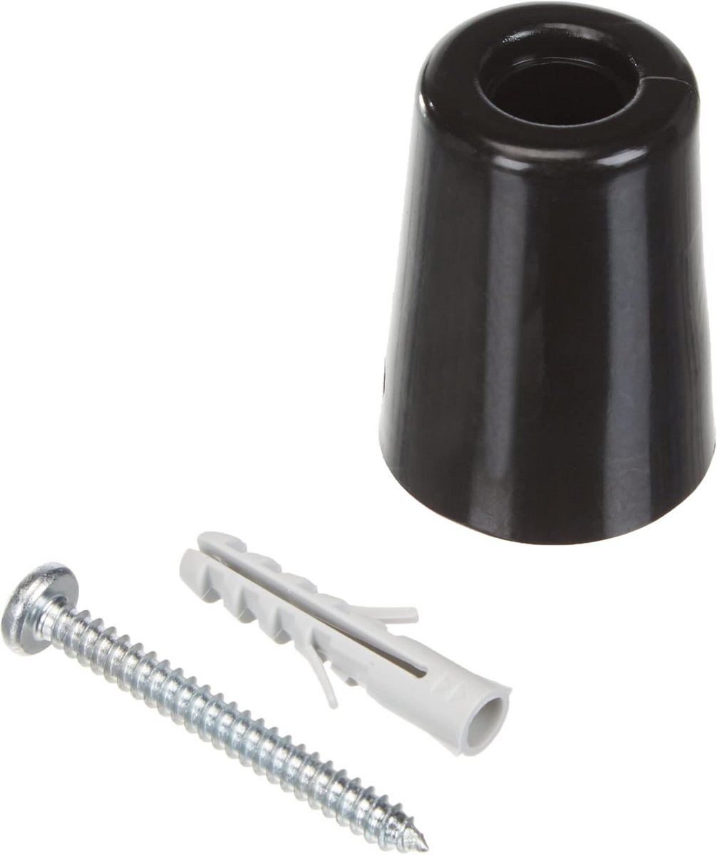Grote deurstopper met schroef - Zwart - 5 x 3,7 x 3,7 cm