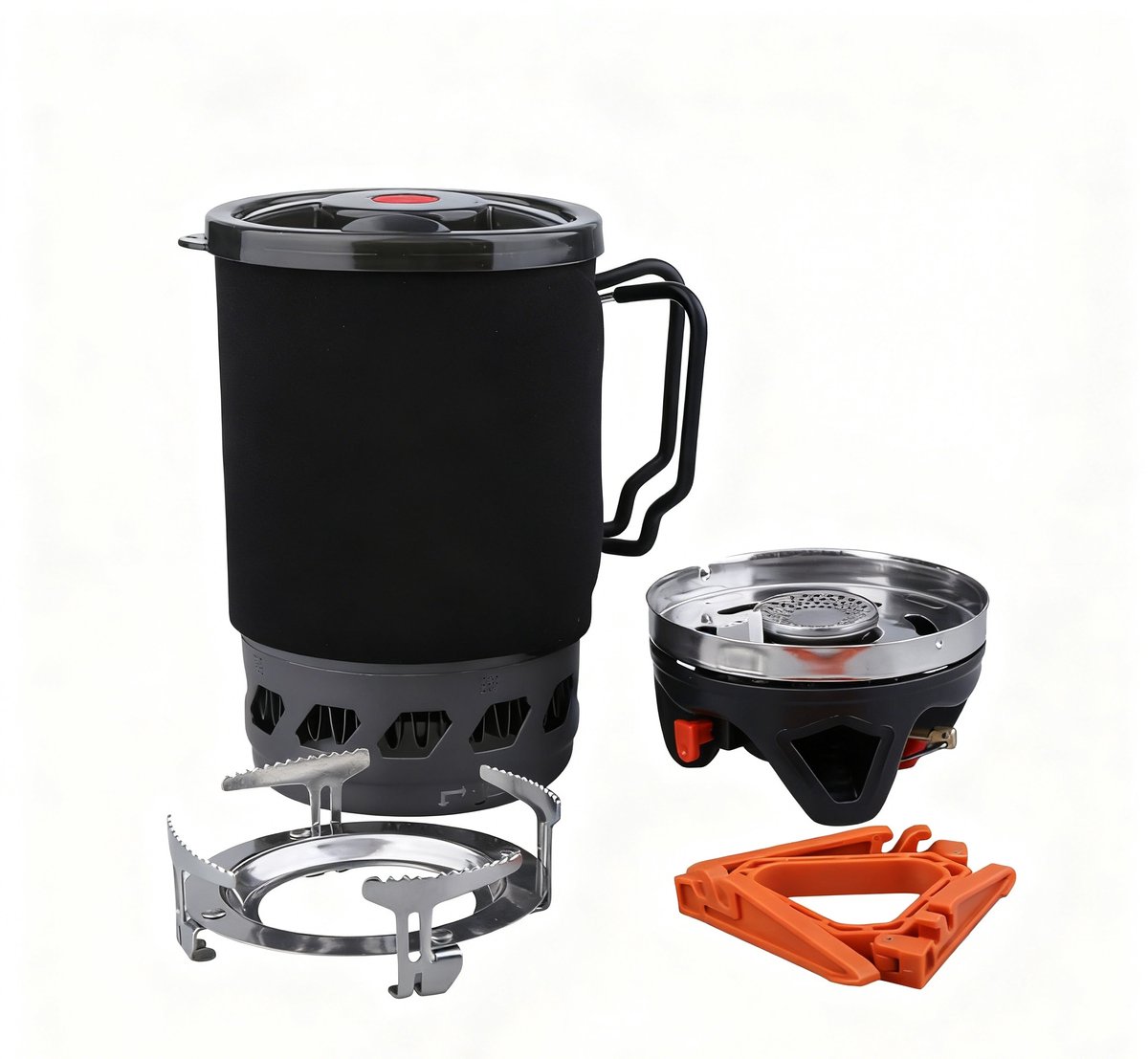 Campingkooksets-Camping koken apparatuur - All-in-one camping keukengerei - Outdoor koken gerei 900ml - Camping en reizen - Outdoor koken water fornuis - Picnic - Wandelen - Camping - Wandelen - Opslagzakken