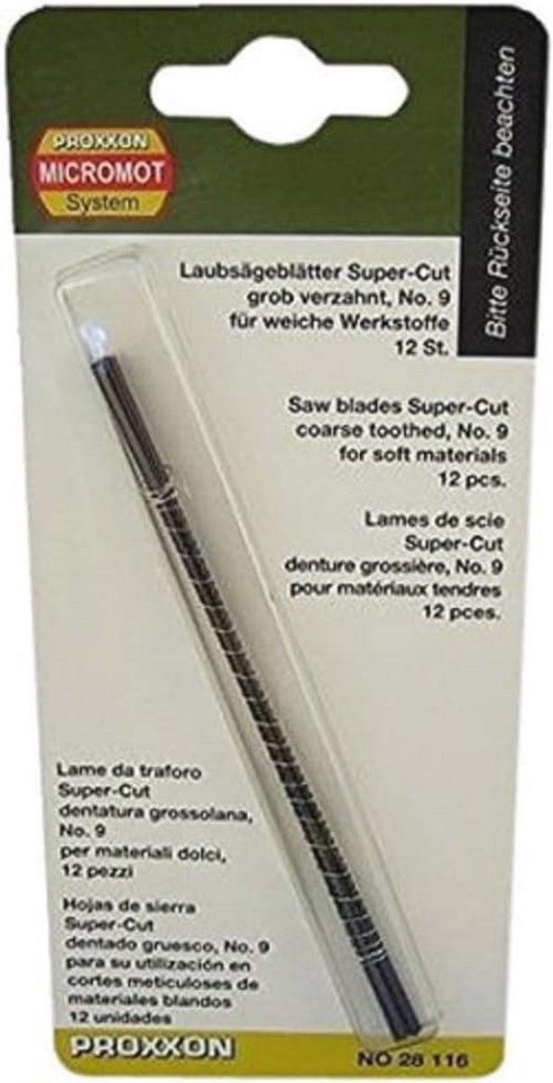 Super-Cut Scroll Saw Blades voor Hout - Grof V, 12 Stuks