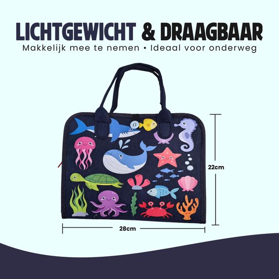 Kiddel Busy Board Oceaan - Montessori speelgoed 2 jaar - Educatief activiteitenboek in tas - Zeedieren - Motoriek van Merkloos — afbeelding 2