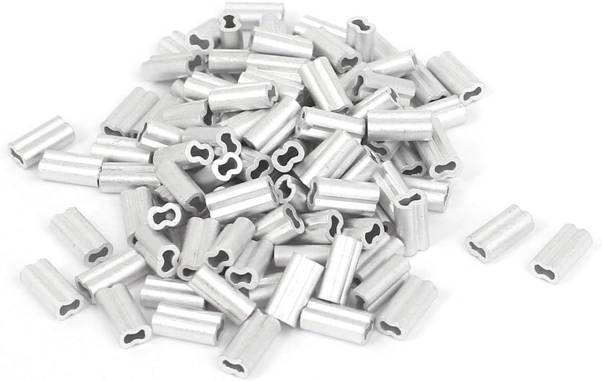 1mm Draad Touw Aluminium Mouwen Clip Fittings Kabel Crimps - 100 Stuks