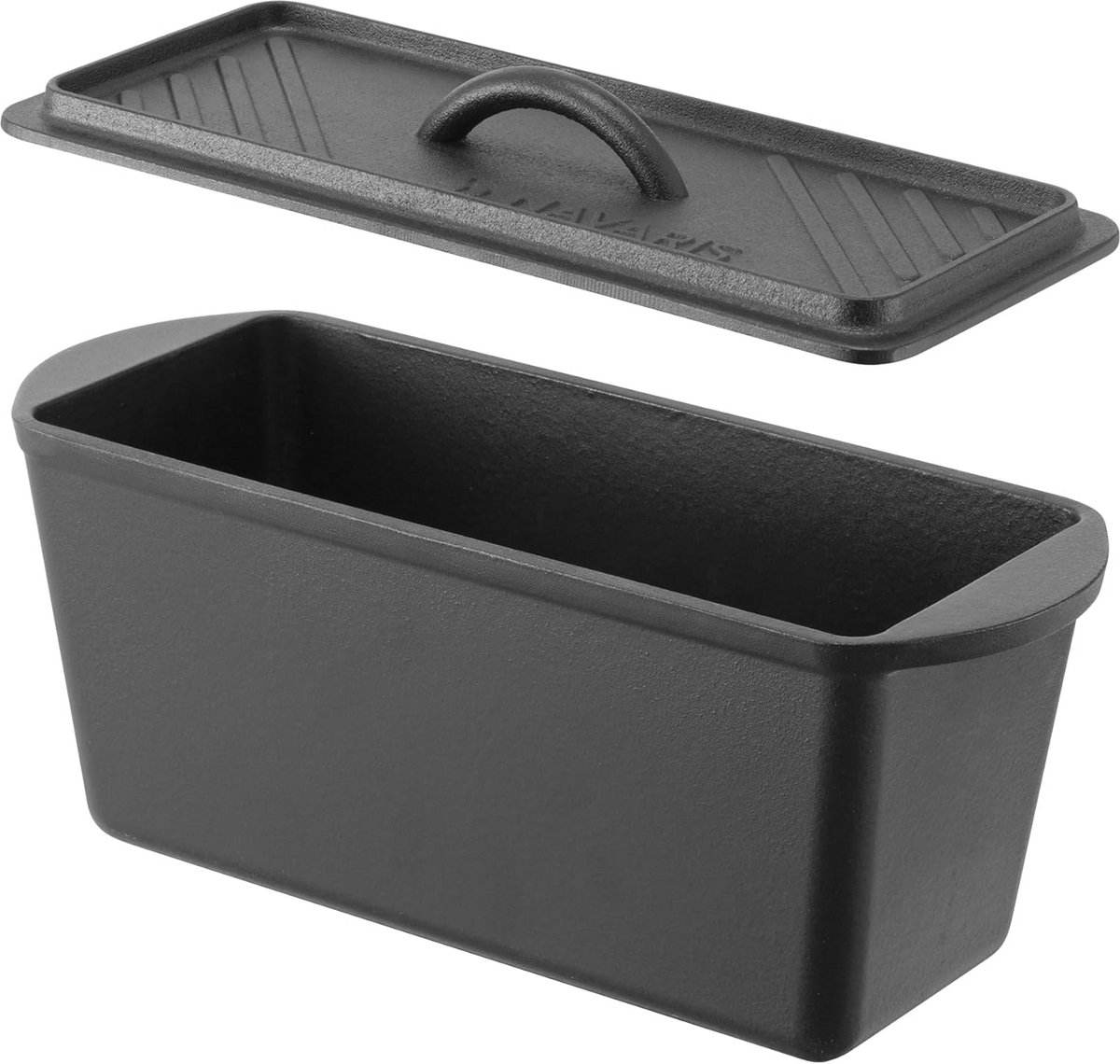 Gietijzeren Broodpan - Vooraf Geseasonneerd - Rechthoekig - Voorheeft Een Gelijkmatige Bak - Broodpan Met Deksel - 34 x 13.5 x 13 cm - Zwart