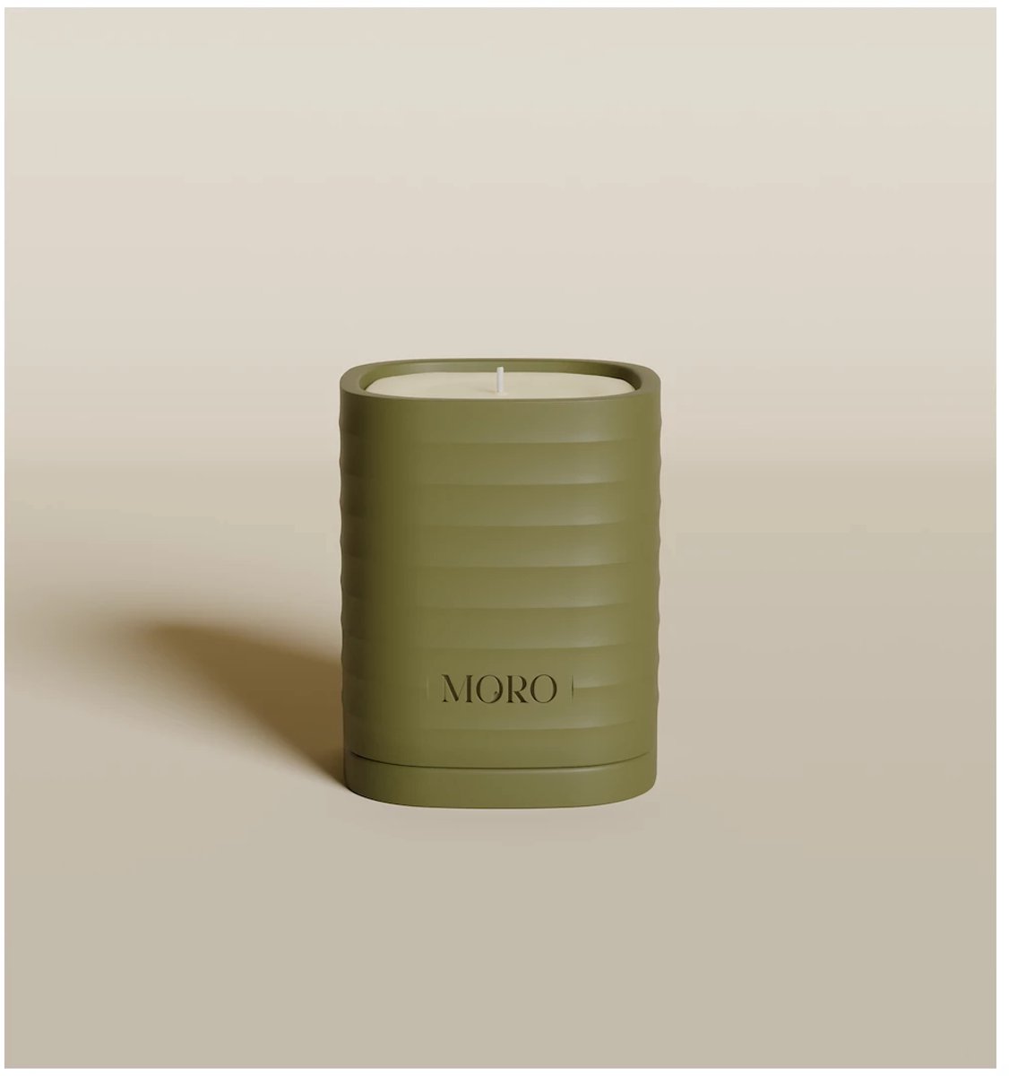 Moro home essentials kaars 220gr amber & musk olive green