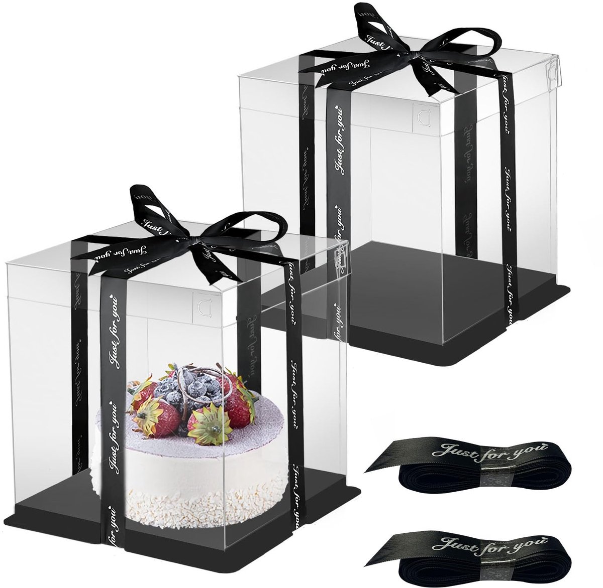 IMPERATORIS® 2 stuks Geschenk Doosjes met Deksel 30 x 30 x 25 cm - DIY Giftset/Geschenkdoos/Cadeau Doos - Karton Plastic