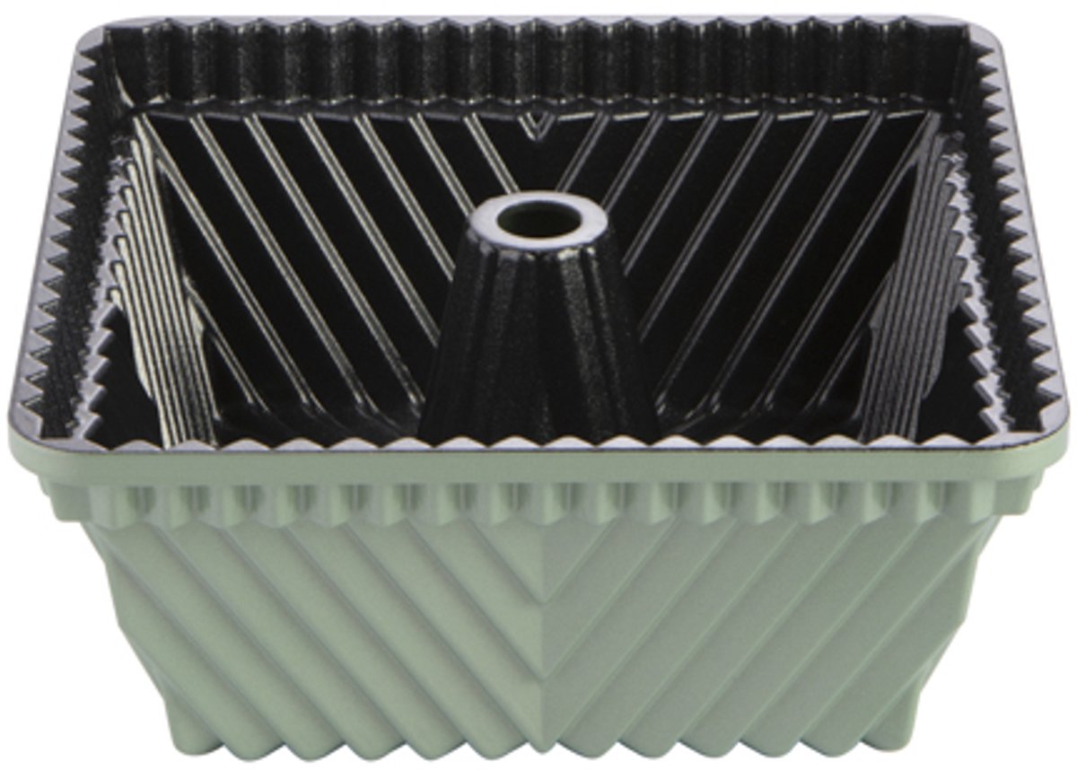 Primecook Smeralda vierkante piramide bakvorm 21,5 x 21,5 cm - PFAS-vrije bundtvorm - tulbandvorm van gietaluminium