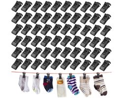 Sokken clips - Sokkenhouders - 60 stuks - 2,8 cm - Antislip Wasknijpers - Waslijnknijpers - Zwart
