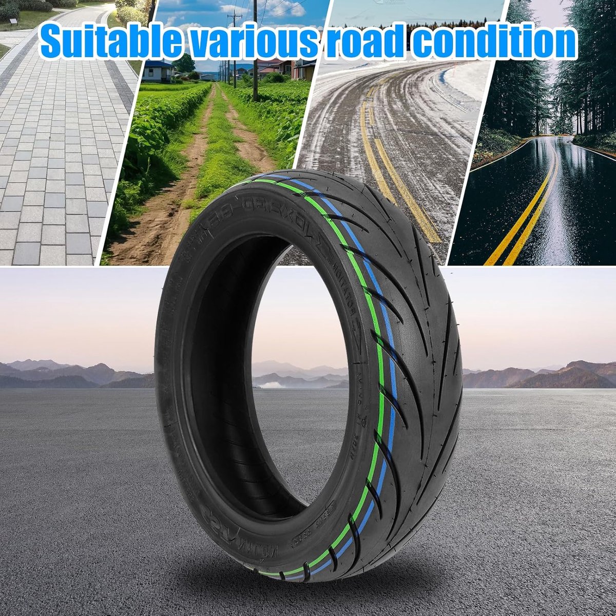 10 Inch E-Scooter - Solid Rubber Tyres voor NIU KQi2/KQi2 Pro - Shock Absorberende Voor- en Achterwielen - 10 x 2.3-6.5 – foto 2