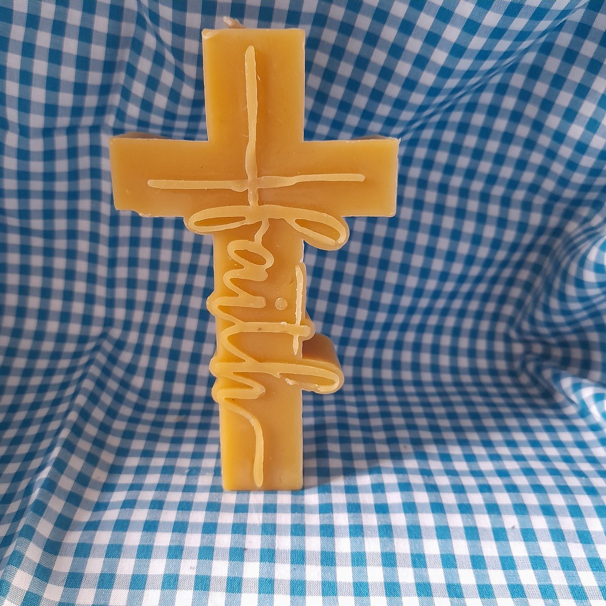 Bijenwas kaars, kruis, faith