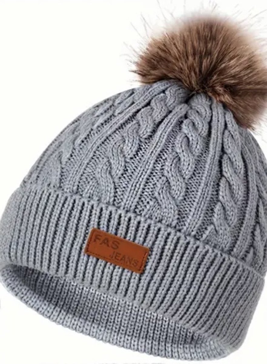 Dames wintermuts grijs