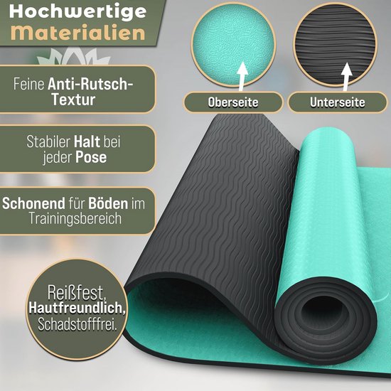 Yogamat 183 x 61 x 0,6 cm, Antislip en Duurzaam, Fitness en Gymnastiekmat, Vrij van Schadelijke Stoffen van Yogamat — afbeelding 3