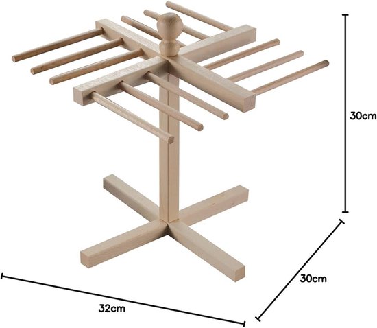 Houten deegroller en pastadroger - Perfect voor homemade pasta van houten — afbeelding 4