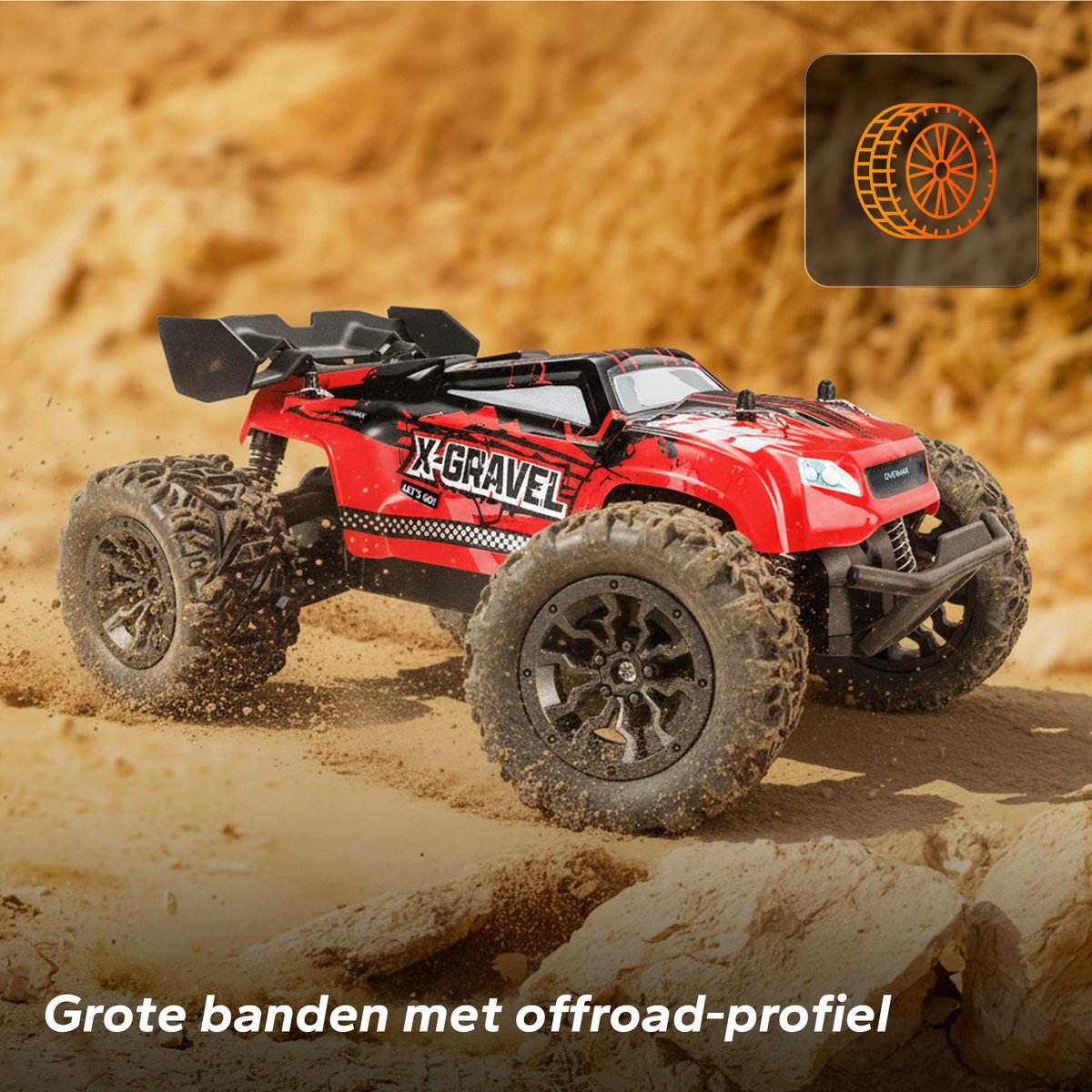 Overmax X-Gravel RC Auto – 1:16 Terenauto 20 km/u – Achterwielaandrijving, Vering, 2 Accu’s tot 30 min Speeltijd, 2 Carrosserieën – Offroad Racewagen voor Kinderen & Volwassenen – Bestuurbare Auto — afbeelding 10