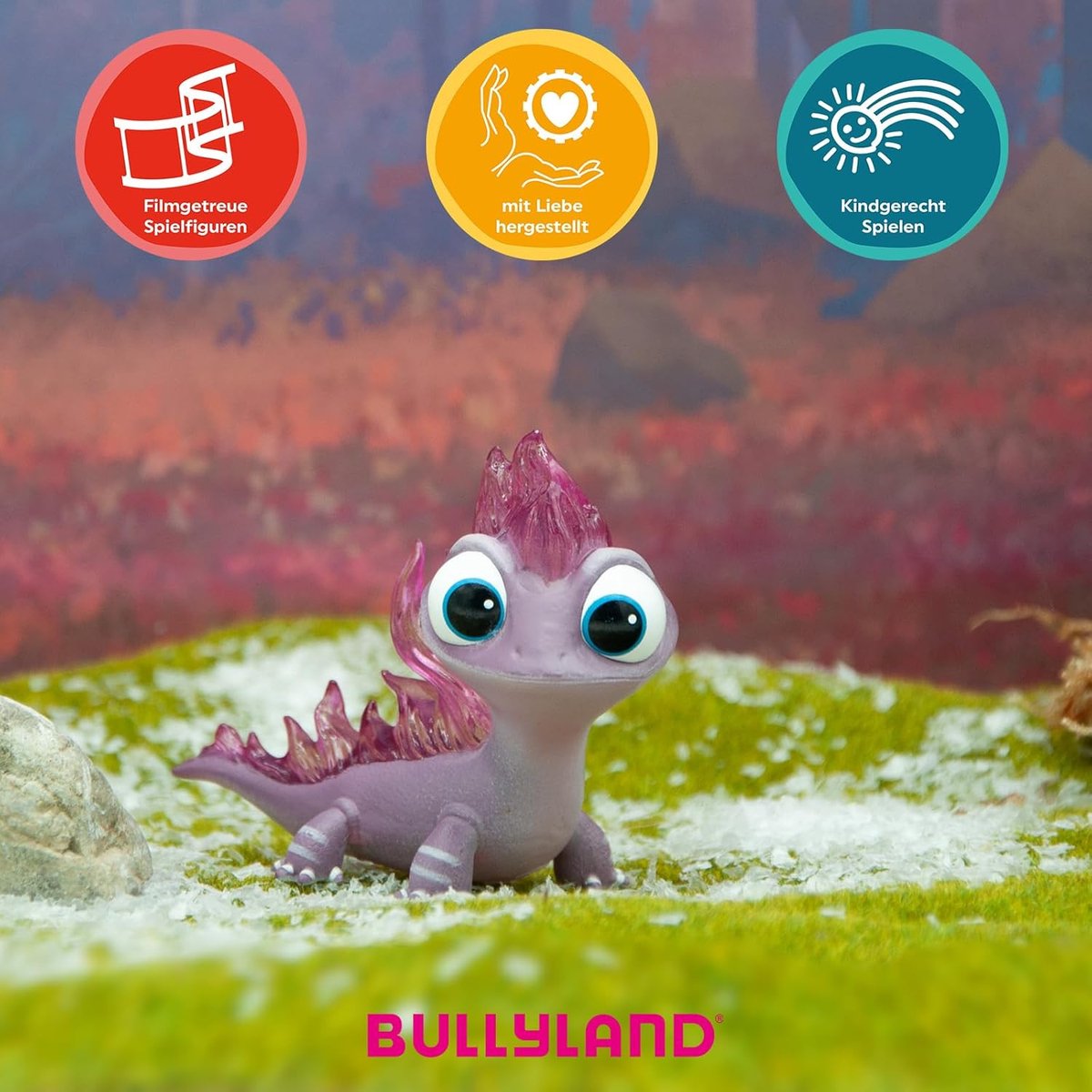 Bullyland 13515 – Speelfiguur en verzamelfiguur Salamander Bruni uit Disney Frozen 2 – ca. 6-7 cm – levensecht en detailrijk vormgegeven – ideaal als taartfiguur en klein cadeautje voor kinderen vanaf 3 jaar. — afbeelding 3
