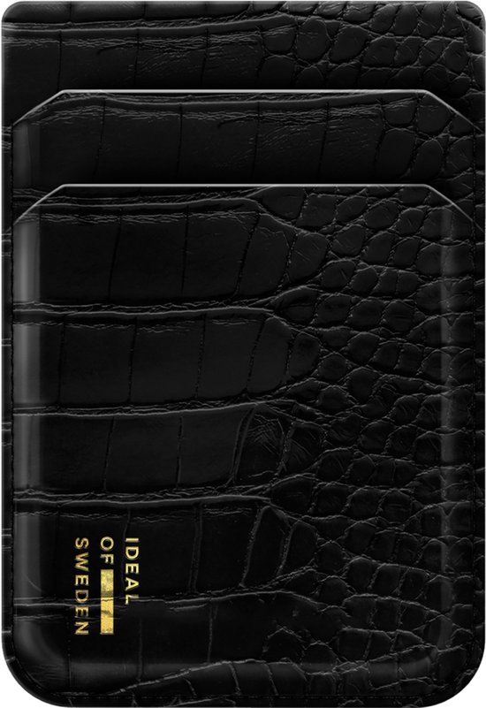 iDeal of Sweden - Magnetic Card Holder MagSafe Black Croco -Zwart