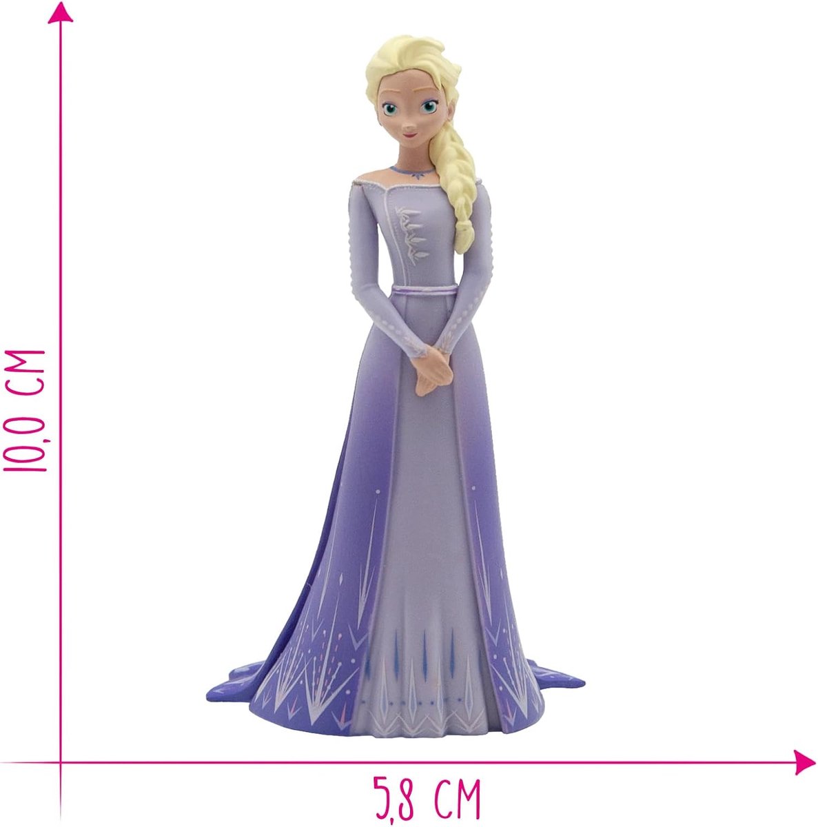 Bullyland 13510 – Speelfiguur en verzamelfiguur Elsa uit Disney Frozen 2, ca. 5,8 × 10 × 6,5 cm – levensecht en detailrijk vormgegeven – ideaal als taartfiguur en klein cadeautje voor kinderen vanaf 3 jaar. — afbeelding 2