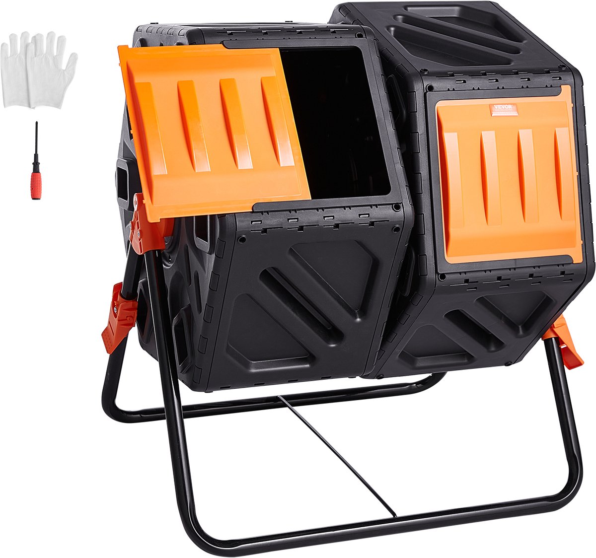 VEVOR Tumbling Composter Composter Tumbler 140 L, Drum Composter Draaibaar Tweepersoonskamer Tumbling Composter 785 x 605 x 795mm, 40kg Heavy Duty Tuincomposter Incl. Handschoenen