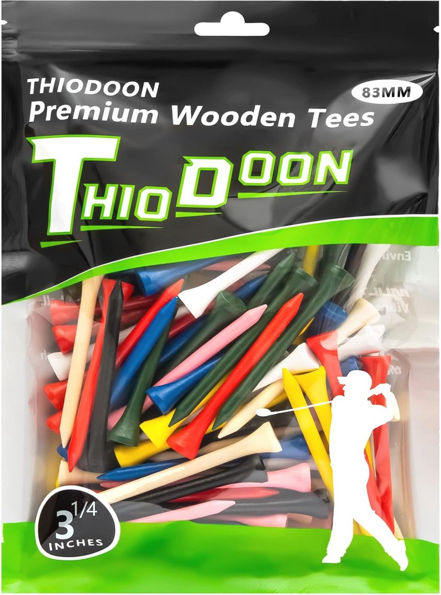 Golf Tee Accessoires - 100 Stuks in Diverse Kleuren en Maten voor Training en Sport