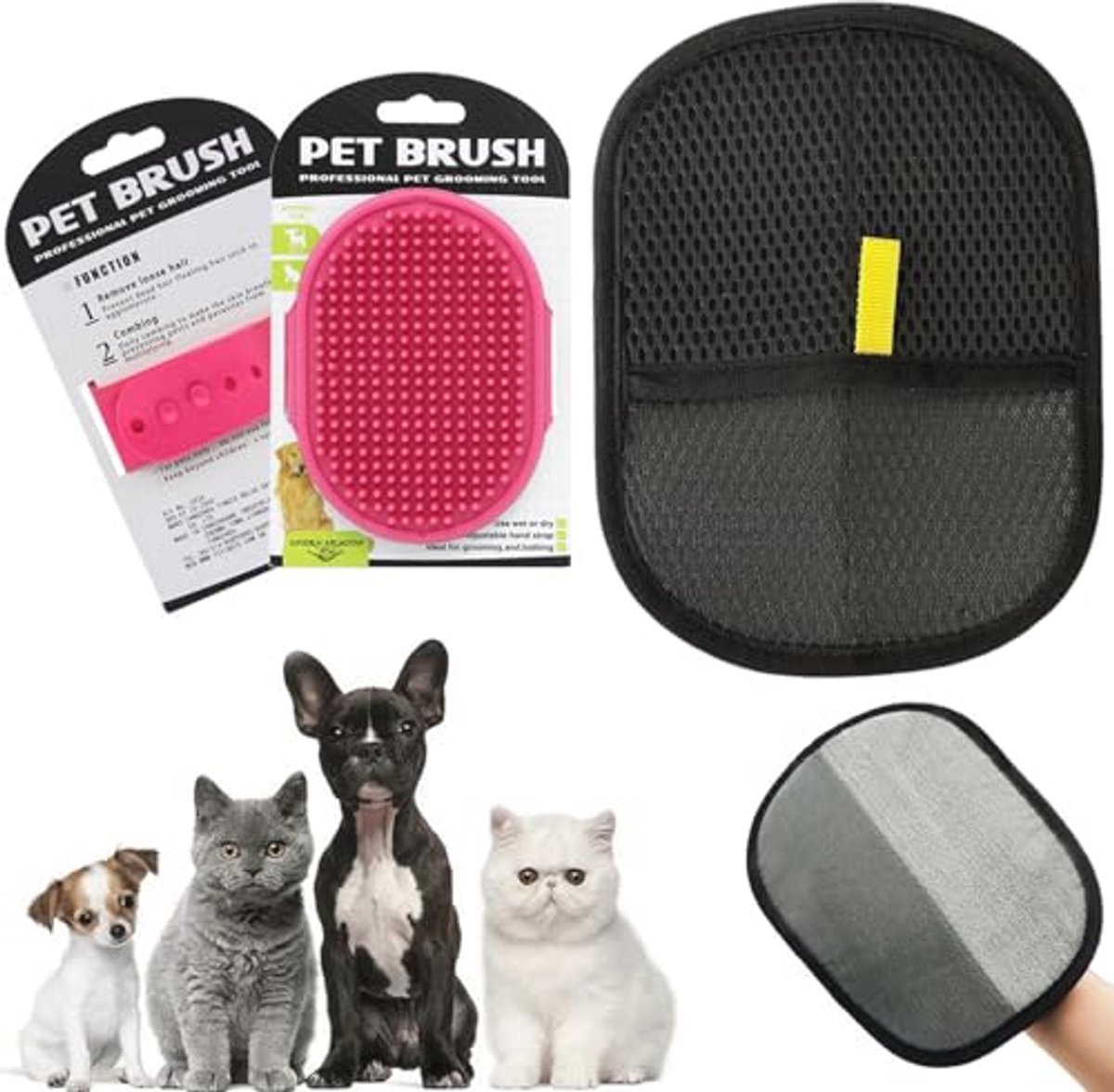 Dierenhaarverwijderaar Handschoen voor Honden en Katten - Herbruikbare Magnetische Badborstel