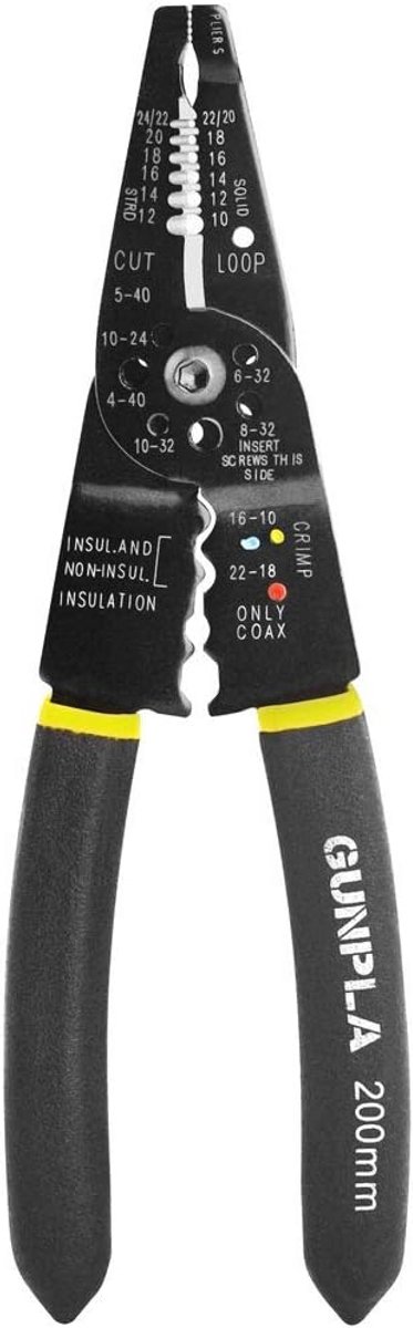 Multifunctionele Draadstripper voor Kabels, Schroeven en Draden - 200 mm Krimptang met Ergonomische Grip