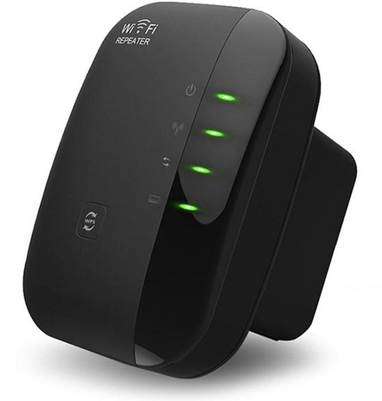 WiFi Versterker stopcontact - Zwart- Wifi Repeater - 300Mbps - WiFi - €27,95