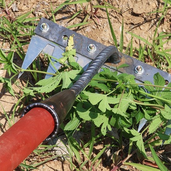 1 stuk - Tuingereedschapset - Harken - Onkruidhark - Verwijderbare Onkruid Hark - Multifunctionele Steel Gras Hark - Ontginnings Hark voor Tuinieren met Verwisselbare Koppen - Zilver van Merkloos	 — afbeelding 3