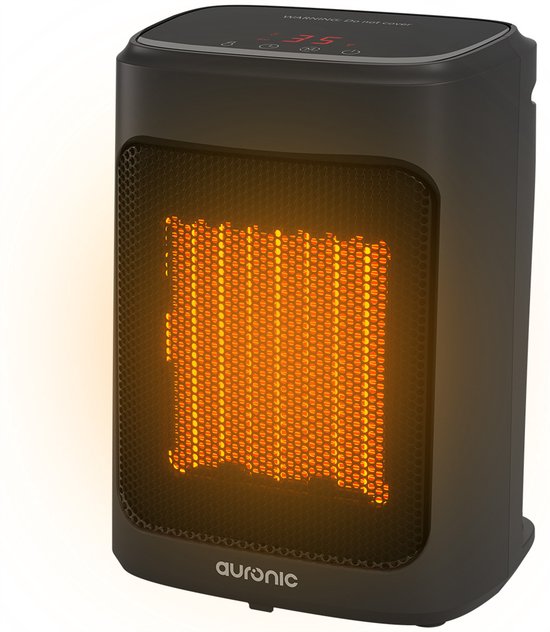 Auronic Ventilatorkachel - 2000W – Keramische Kachel met Instelbare Thermostaat en Timer - 3 Warmtestanden - Elektrische kachel - Draagbaar – Zwart