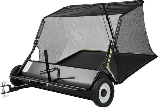 121.9 cm Trekachter Grasmaaiers Veegmachine, 0.736 m³ Hopper Tas, Instelbare Hoogte, Blad en Gras Verzamelaar Met Dump Touw, Ideaal voor Grassen en Tuinen — afbeelding 2