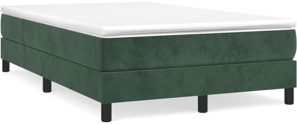 Tweepersoonsbed | Dubbelbed | Volwassenenbed | Boxspring met matras fluweel donkergroen 120x190 cm