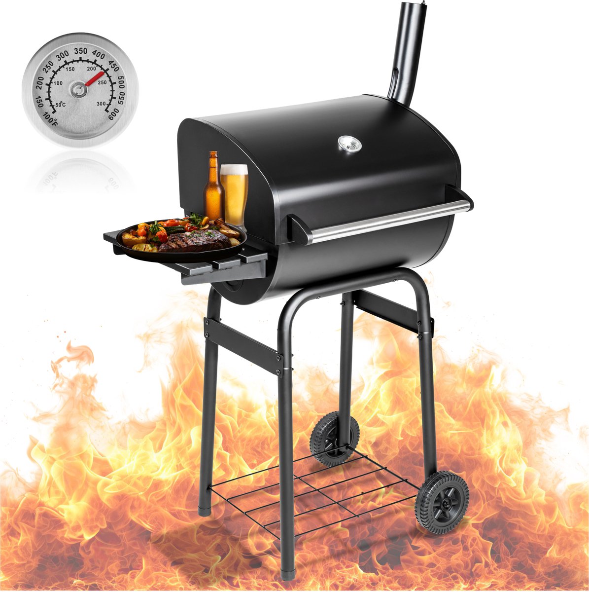 TecTake Houtskoolbarbecue - 46x35 - Zwart