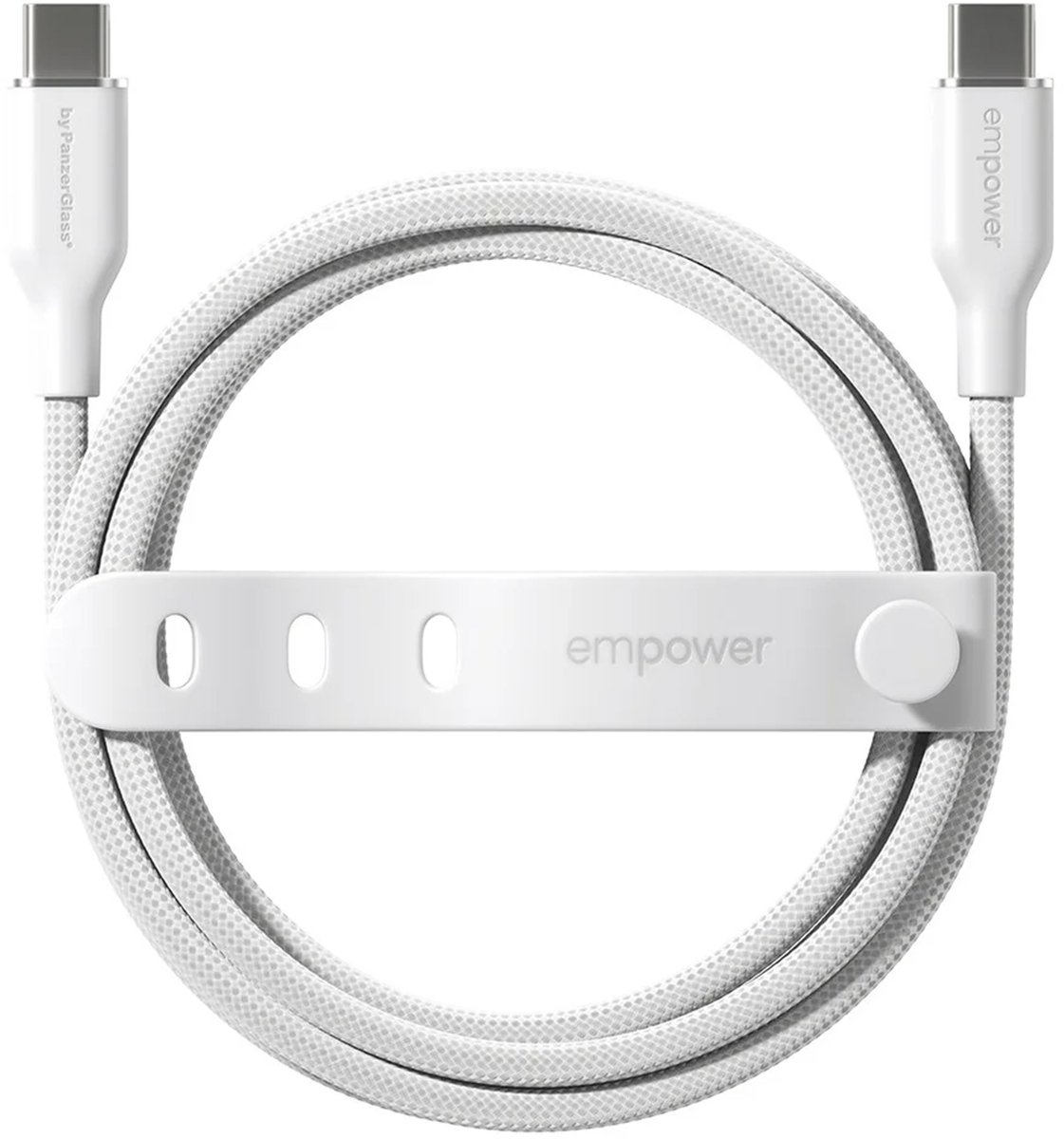 Empower by PanzerGlass Racing USB-C naar USB-C Oplaadkabel - 60W - 1,2 meter - Silver White
