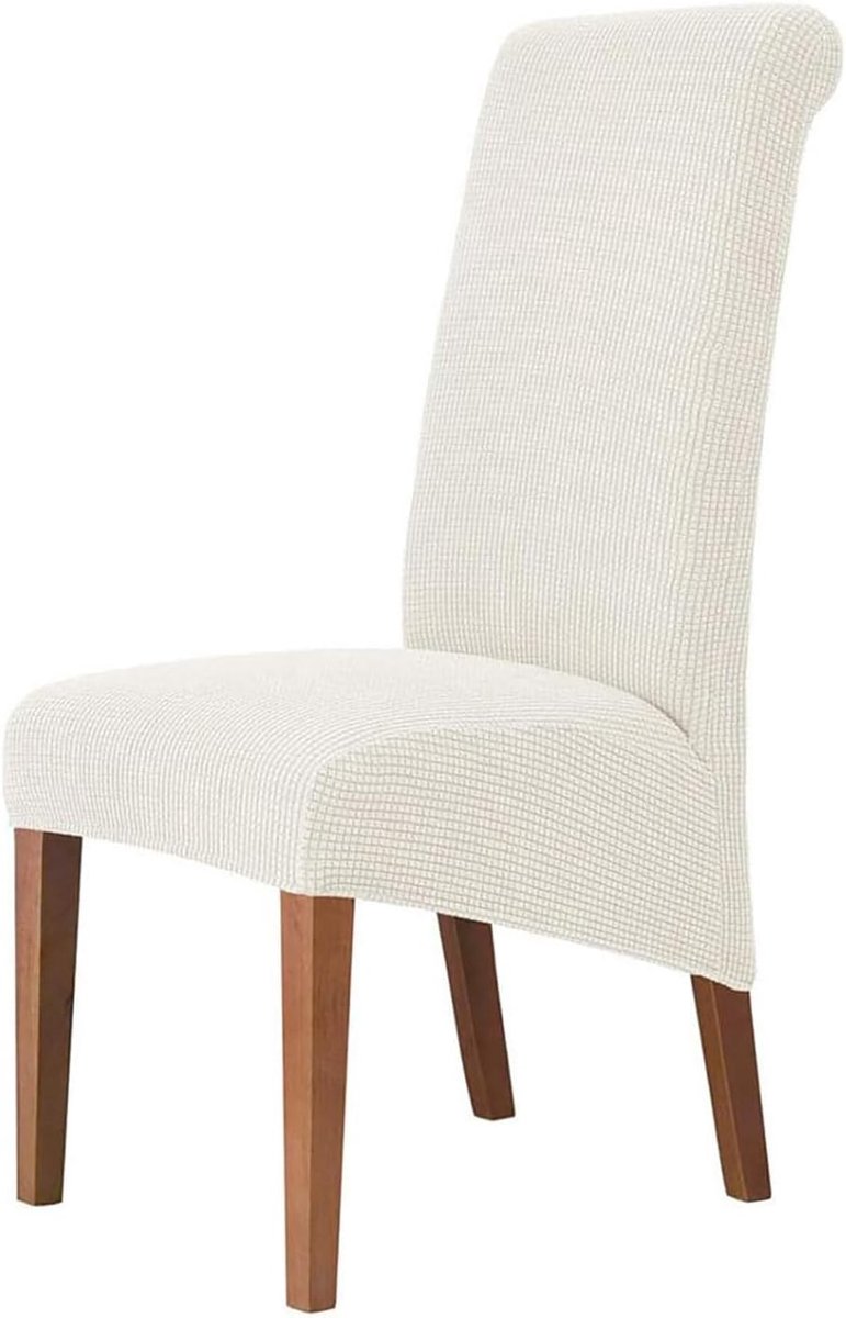 Stoelhoezen-stretch stoelhoezen voor grote eetkamerstoelen-melkwit-c