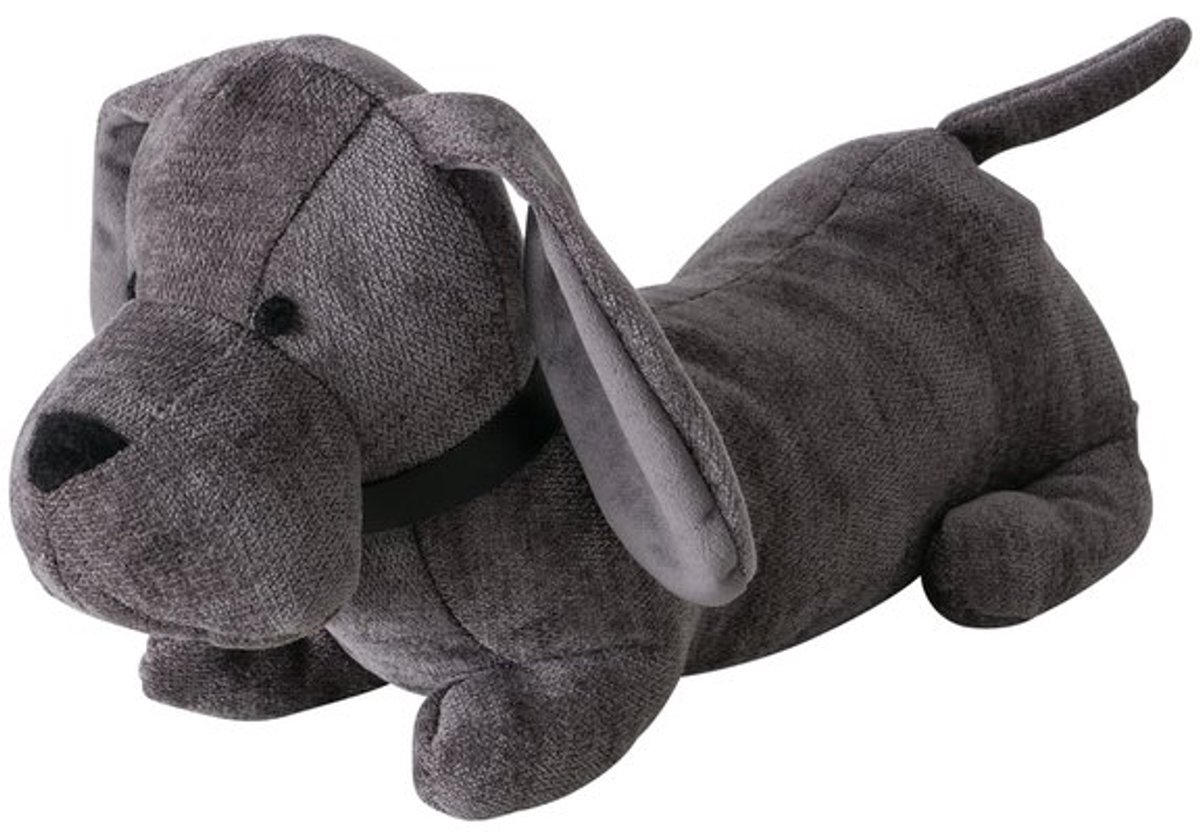 Boltze - Deurstopper - Hond - Grijs - Knuffel - 38 x15x18cm - 1 kilo