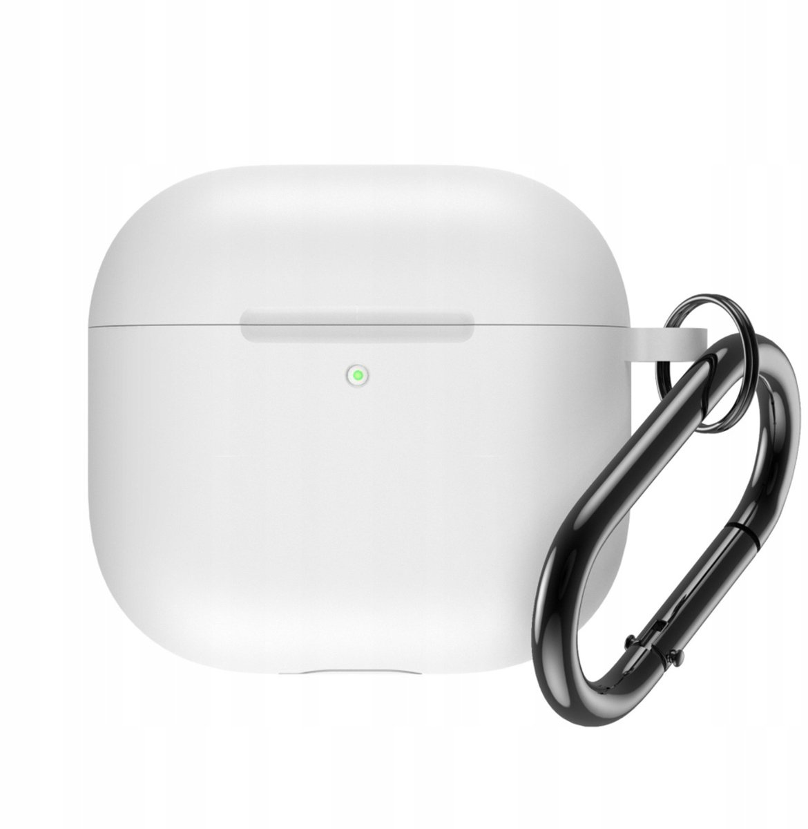 Wit Siliconen Hoesje met Karabijnhaak voor Airpods 4