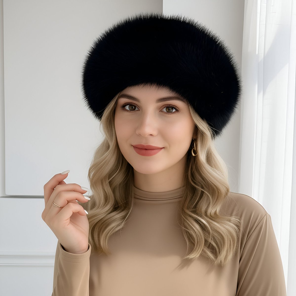 Russische bont dames muts bruin Russische bont dames muts bruin