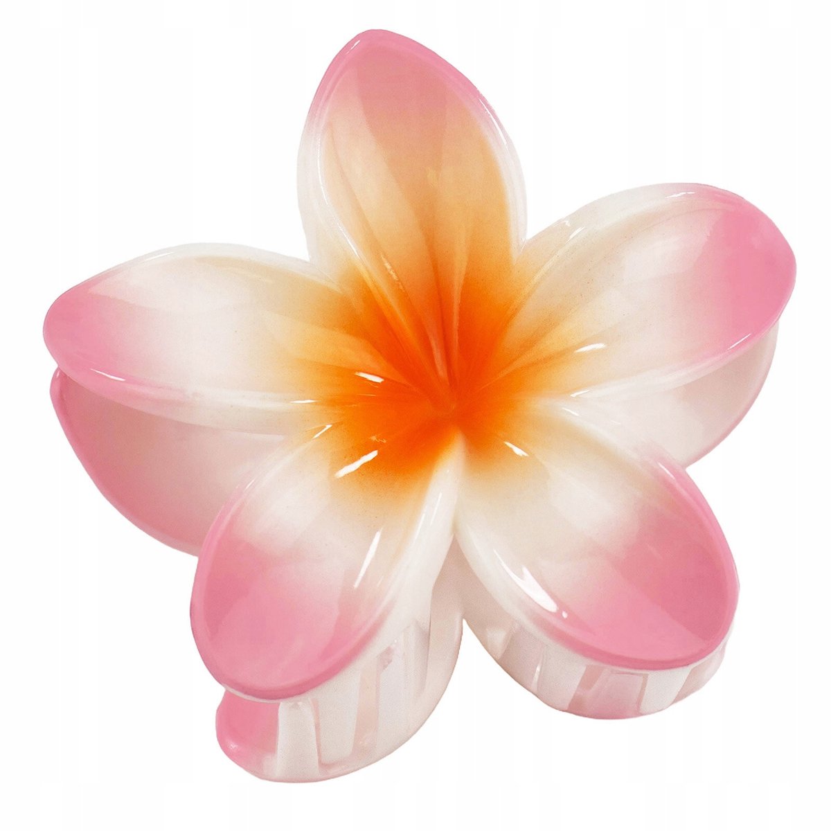 Grote Hawaiiaanse Haarclip Bloemen - Roze Plastic